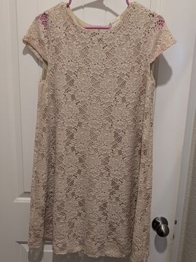 Altar'd State Blush Crochet Midi Dress